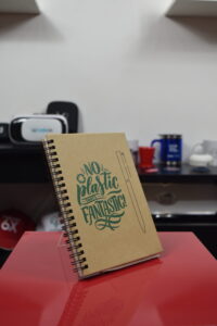 Caderno Personalizado com logotipo de marca corporativa. Opção de brinde corporativo para empresas.