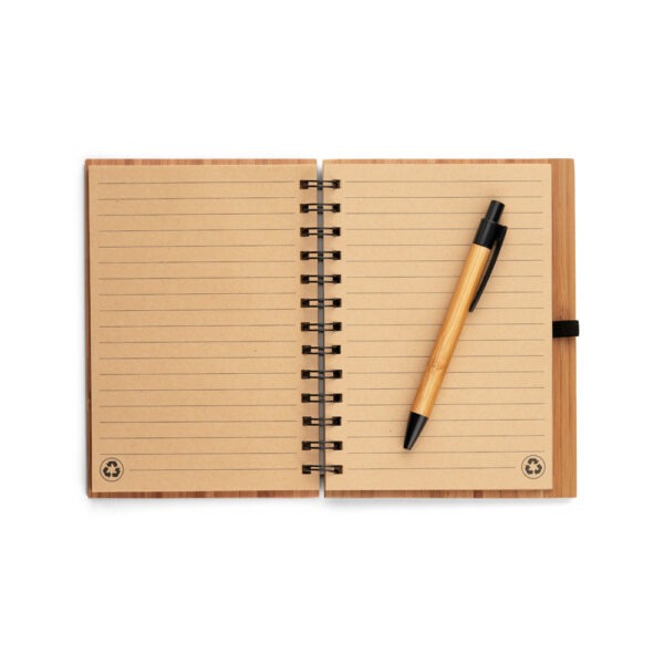 (18x13 cm) | Caderno Ecológico Personalizado A5 capa dura em bambu | COM PAUTA - HUBSP-93485 - Image 4