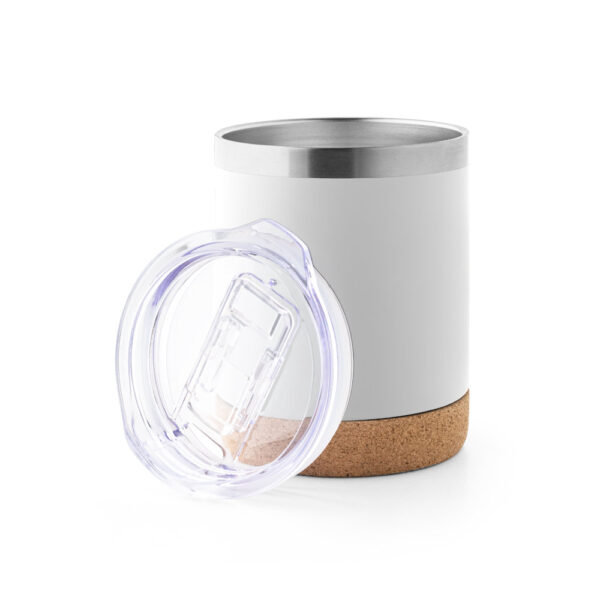 Copo térmico personalizado com logotipo, prático e elegante para brindes empresariais.