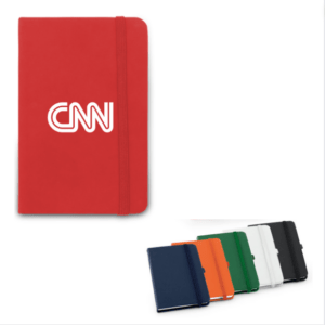 Caderno Personalizado com logotipo de marca empresarial. Opção de brindes para empresa.
