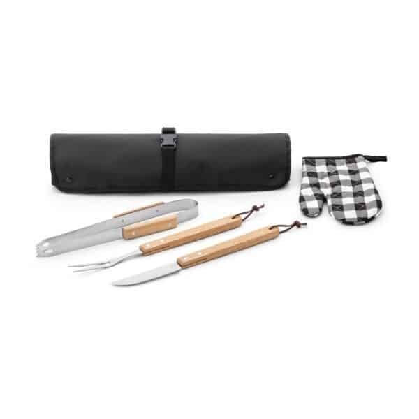 Kit Churrasco Personalizado CHAMP com Estojo, Luva e 4 peças- HUBSP-94112