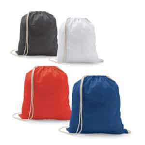 Mochila Saco Personalizada com logotipo de marca corporativa. Opção de brindes para empresa.