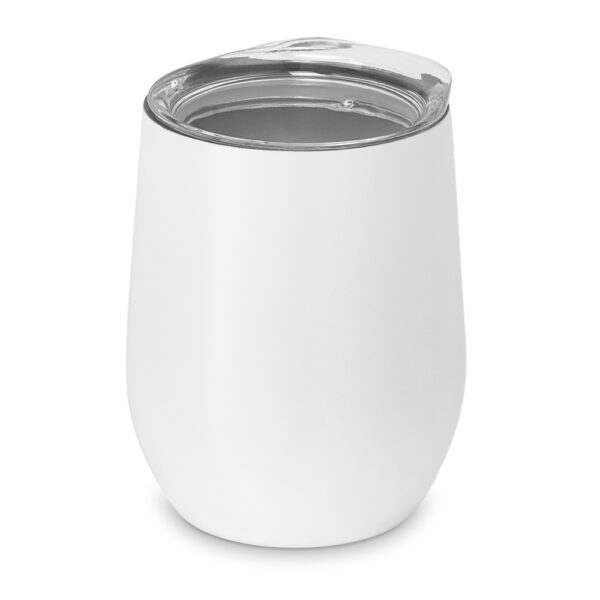 Copo térmico personalizado com logotipo, brinde empresarial elegante.