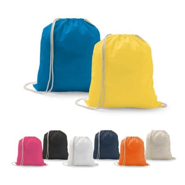 Mochila Saco Personalizada com personalização de marca empresarial. Opção de brinde corporativo para empresas.