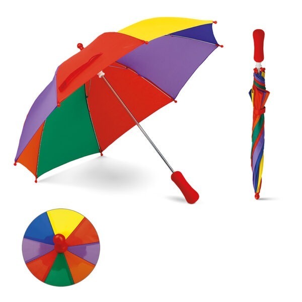 Guarda Chuva Personalizado Para Criança - ARCO - HUBSP-99133 - A Huble oferece atendimento especializado para brindes corporativos e mochilas personalizadas para empresas e agências de eventos. Sua melhor opção em brindes corporativos está na Huble com entrega para todo Brasil.