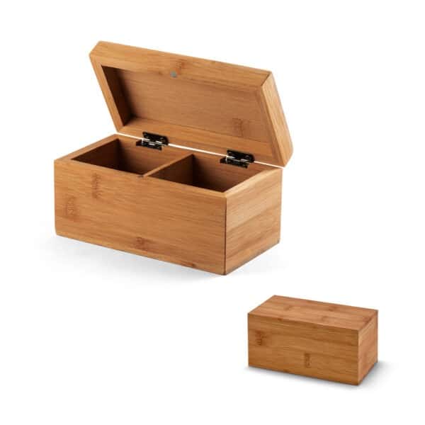 Caixa de Chás Personalizada em Bambu | 2 Compartimentos- HUBSP-93977 - Image 3