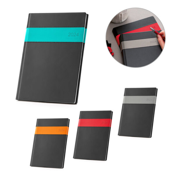(24x17 cm) | Agenda Personalizada 2024 B5 em couro sintético - HUBSP-66114