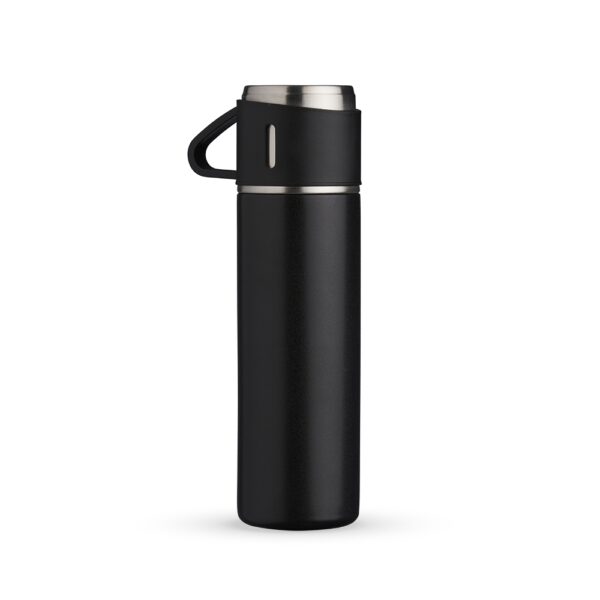 Garrafa Térmica Personalizada com gravação de logotipo de marca empresarial. Brinde personalizado refinado.