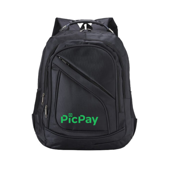 Mochila Personalizada com personalização de marca empresarial. Tipo de brinde corporativo para empresas.