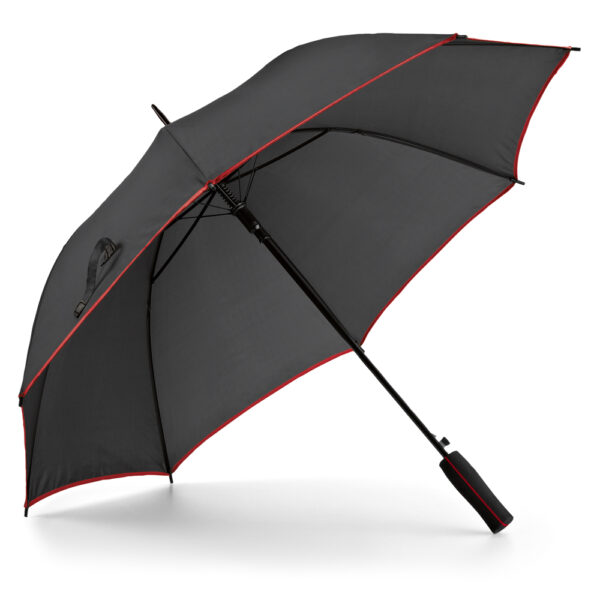 Guarda Chuva Personalizado com logotipo de marca corporativa. Brinde personalizado refinado.