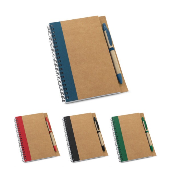 (18x13 cm) | KIT Caderno Ecológico Personalizado B6 capa dura kraft | COM Caneta - HUBSP-93715