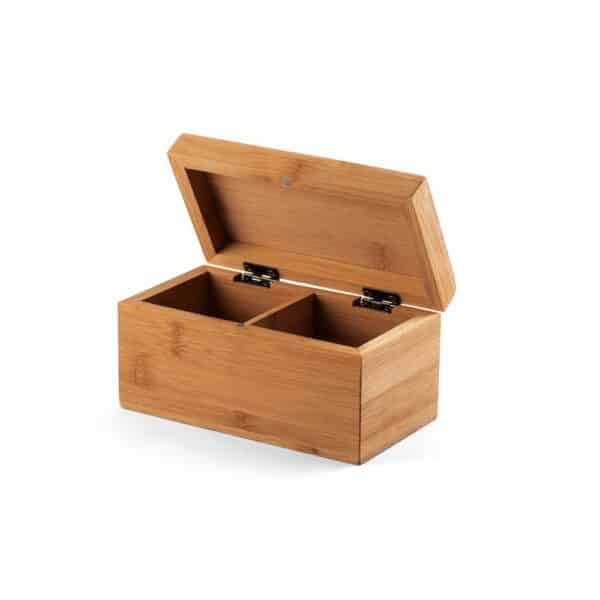 Caixa de Chás Personalizada em Bambu | 2 Compartimentos- HUBSP-93977