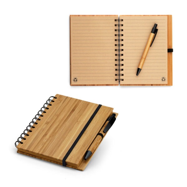 (18x13 cm) | Caderno Ecológico Personalizado A5 capa dura em bambu | COM PAUTA - HUBSP-93485 - Image 3