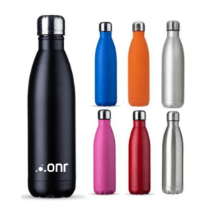 Garrafa Térmica Personalizada com personalização de logotipo de marca corporativa. Brinde personalizado sofisticado.