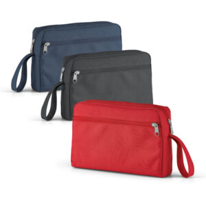 Necessaire Personalizada com personalização de logotipo de marca corporativa. Brinde corporativo refinado.