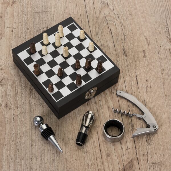Kit Vinho Personalizado Xadrez 4 Peças - HUBZB-12046