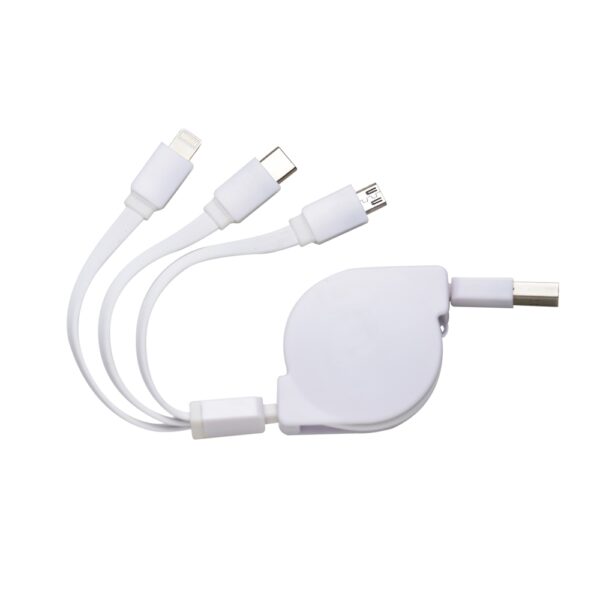 Cabo de Dados Personalizado Retrátil 3 em 1 HUBZB-10338