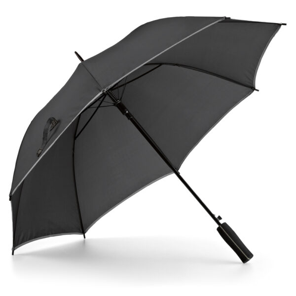 Guarda Chuva Personalizado com logotipo de marca corporativa. Brinde personalizado refinado.