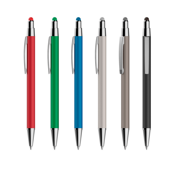 Caneta Personalizada com gravação de logotipo de marca corporativa. Brinde personalizado refinado.