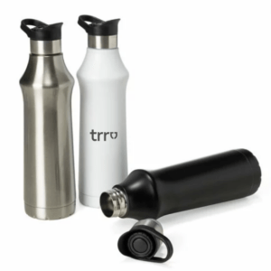 Garrafa Térmica Personalizada com gravação de logotipo de marca empresarial. Brinde corporativo refinado.