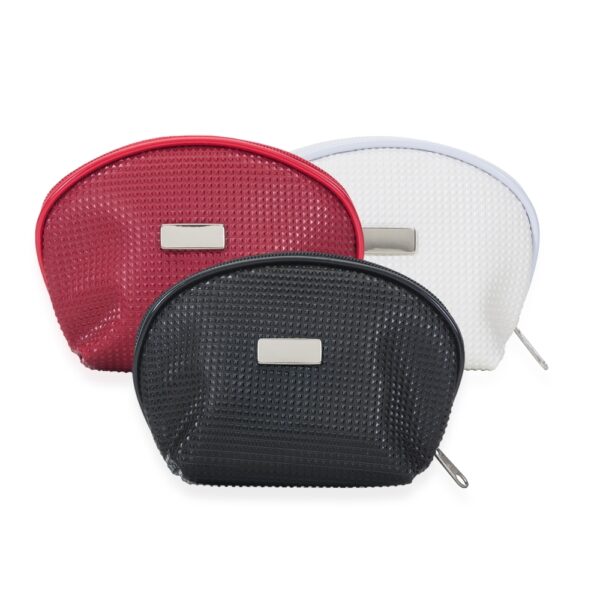 Necessaire Personalizada com gravação de logotipo de marca corporativa. Brinde personalizado refinado.