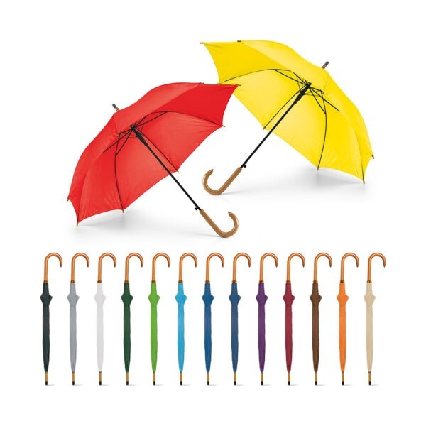 Guarda Chuva Personalizado com personalização de logotipo de marca empresarial. Brinde corporativo luxuoso.