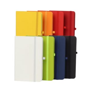 Caderno Personalizado com personalização de marca empresarial. Opção de brinde personalizado para empresas.