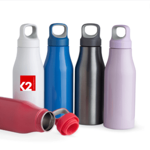 Garrafa Térmica Personalizada com gravação de logotipo de marca corporativa. Brinde corporativo distinto.
