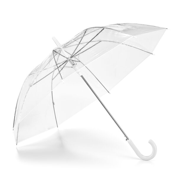 Guarda Chuva Personalizado - TRANSPARENTE - HUBSP-99143 - A Huble oferece atendimento especializado para brindes corporativos e mochilas personalizadas para empresas e agências de eventos. Sua melhor opção em brindes corporativos está na Huble com entrega para todo Brasil.