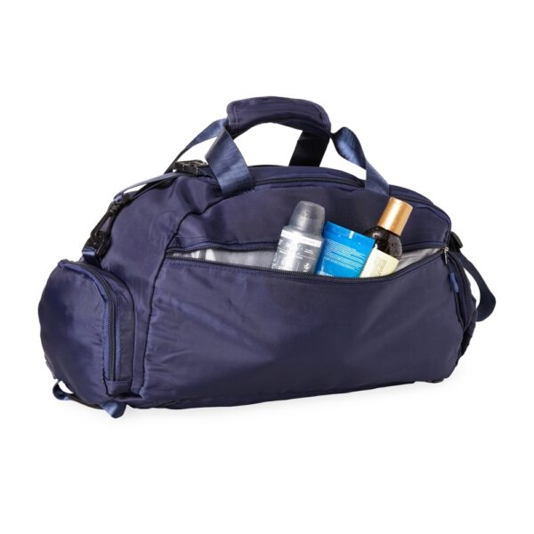 Bolsa de Viagem Personalizada com logotipo de marca empresarial. Brinde corporativo exclusivo.