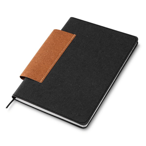 (21x14 cm) | Caderno Ecológico Personalizado de anotações em couro - COM PAUTA - HUBAS-CAD400 - Image 2