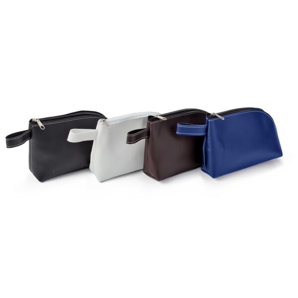 Necessaire Personalizada com personalização de logotipo de marca empresarial. Brinde personalizado elegante.