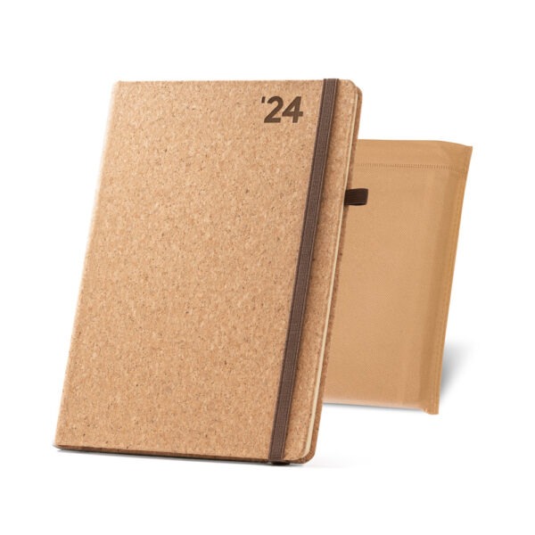 (24x17 cm) Agenda Ecológica Personalizada 2024 em cortiça - HUBSP-66094