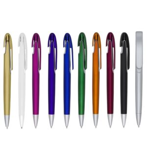Caneta Personalizada com personalização de logotipo de marca empresarial. Excelente brinde para empresas.