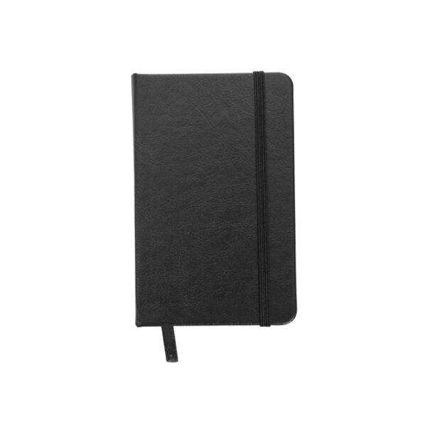 (14x8 cm) | Caderno Personalizado Tipo Moleskine - COM PAUTA - Couro Sintético - HUBZB-12595N - A Huble oferece atendimento especializado para brindes corporativos e mochilas personalizadas para empresas e agências de eventos. Sua melhor opção em brindes corporativos está na Huble com entrega para todo Brasil.