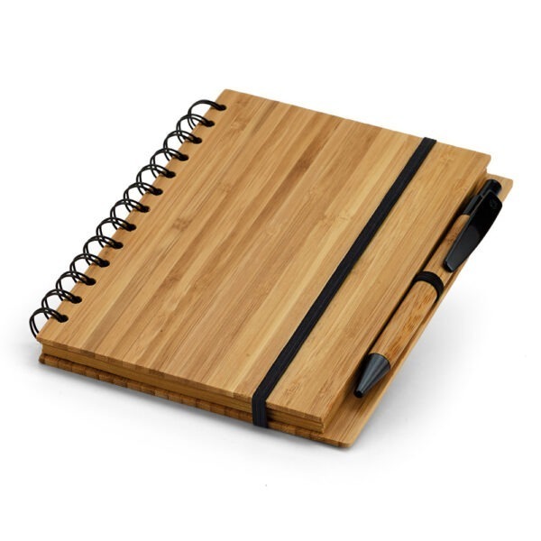 (18x13 cm) | Caderno Ecológico Personalizado A5 capa dura em bambu | COM PAUTA - HUBSP-93485 - Image 2