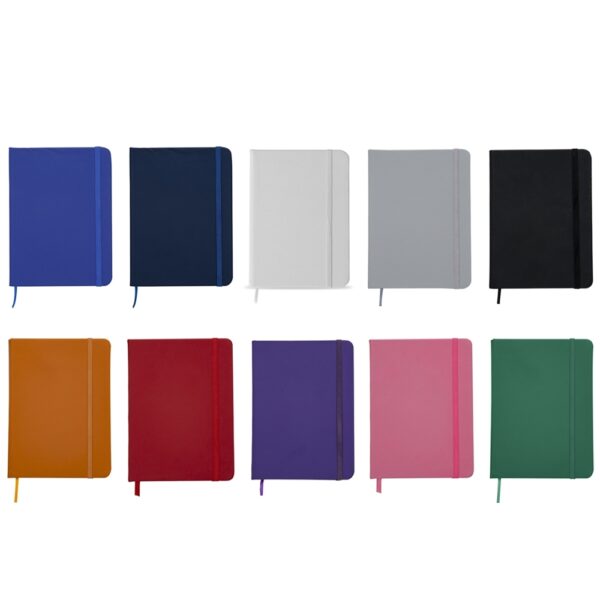 (18x13 cm) | Caderno Personalizado tipo Moleskine - Emborrachado c/ Pauta - HUBZB-12514