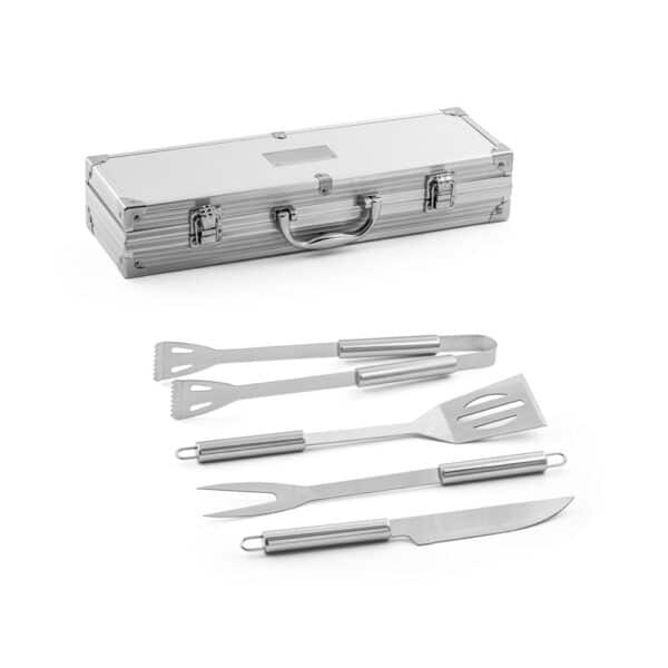 Kit Churrasco Personalizado ANNATTO com Estojo Alumínio e 4 peças - HUBSP-94141