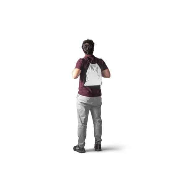 Mochila Saco Personalizada com personalização de marca empresarial. Opção de brinde corporativo para empresas.