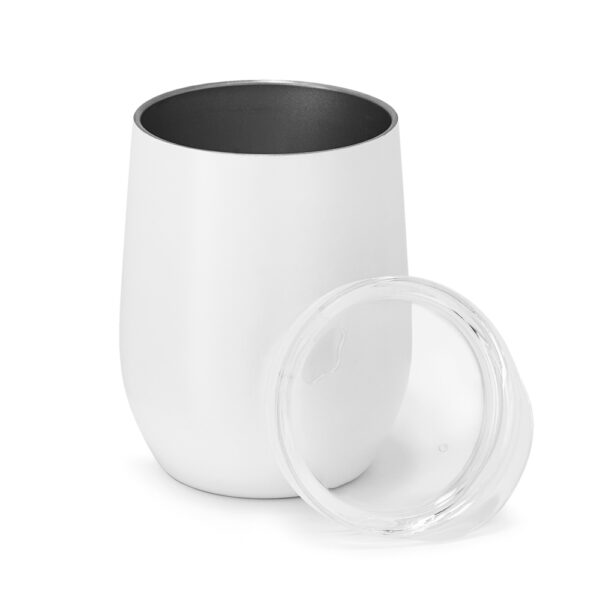 Copo térmico personalizado com logotipo, brinde empresarial elegante.