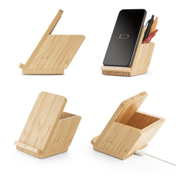 Carregador Portátil Personalizado Wireless em bambu - HUBSP-57940 - Image 2