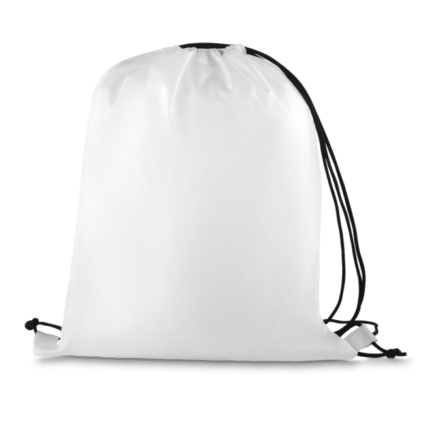 Mochila Saco Personalizada com personalização de marca empresarial. Opção de brinde personalizado para empresas.