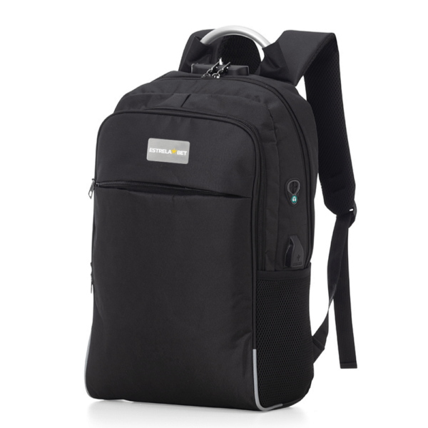 Mochila Personalizada com logotipo de marca corporativa. Tipo de brinde personalizado para empresas.