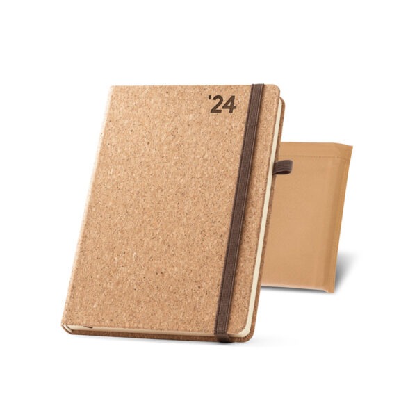(21x14 cm) | Agenda Personalizada 2024 A5 em cortiça - HUBSP-66095