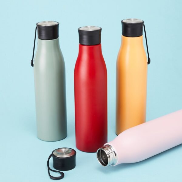 Garrafa Térmica Personalizada com personalização de logotipo de marca corporativa. Brinde personalizado elegante.
