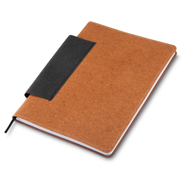 (21x14 cm) | Caderno Ecológico Personalizado de anotações em couro - COM PAUTA - HUBAS-CAD400 - Image 3