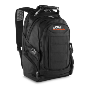 Mochila Personalizada com gravação de marca empresarial. Tipo de brindes para empresa.