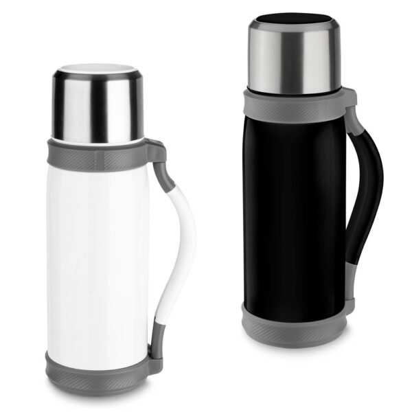 Garrafa Térmica Personalizada com personalização de logotipo de marca empresarial. Brinde corporativo exclusivo.