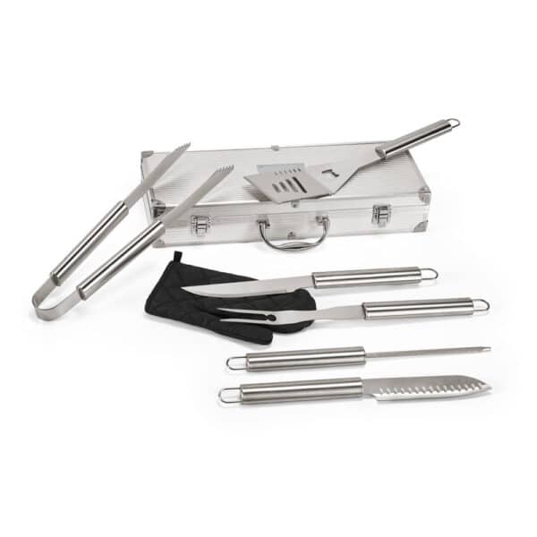 Kit Churrasco Personalizado MACE com Estojo de Aluminio, Luva e 6 Peças - HUBSP-93845