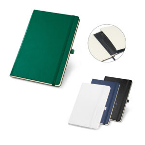 Caderno Personalizado com gravação de marca empresarial. Opção de brindes para empresa.
